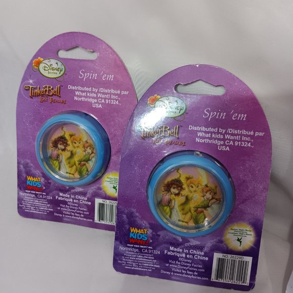 Disney Fairies Tinkerbell and Friends Bundle 2 Paddle Balls - 1 DVD - 2 Spin'em - Picture 8 of 14